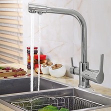 Water Arıtma Bataryası 3 Yollu Musluk Sıcak-Soğuk Mix Arıtma Krom, 41553YK