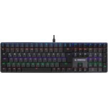 Rampage Granite Pro Siyah-Gri Low Profile Blue Switch Q Rainbow Mekanik Gaming Oyuncu Klavye