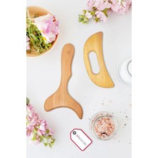 2'li Set Doğal Ahşap Masaj Aleti Vücut Lenf Drenaj Masajı M3-7