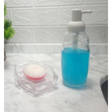 Feyza Design Cam Pompalı Sıvı Sabunluk ve Sabunluk Seti, Şık ve Pratik Banyo Aksesuarları