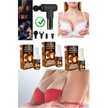 3 Adet x 100 ml Göğüs Şekillendirme ve Büyütme Sprey + Masaj Tabancası Göğüs Sıkılaştırıcı Toparla