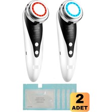 2 Adet 5 In 1 Yüz Bakım Cihazı Sıcak - Soğuk Yüz Ütüsü Kavitasyon Aleti Sıkılaştırıcı LED Ekran
