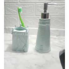 Feyza Design Şık Banyo Seti, Sıvı Sabunluk ve Diş Fırçalık, Deniz Feneri Tasarımı