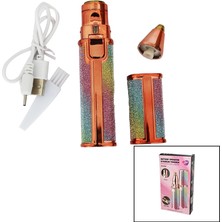 Go İthalat 2ın1 Başlı - Simli - Ruj Model - USB Şarjlı Yanak - Burun Tüy Alma Makinesi (5517)