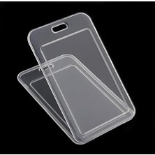 Kart Kılıfı Şeffaf Dikey Yaka Kartı Kart Koruyucu