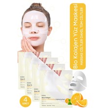 Bucuks Bio Kolajen Şeffaf Kore Maskesi - C Vitamin ve Niacinamide Içerikli Parlaklık ve Nemlendirme 4 Adet