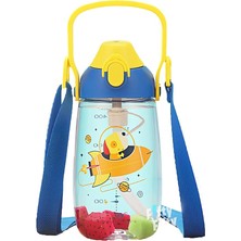 Pipetli 680 ml Boyun Askılı Tritan Çocuk Su Matarası -Kutulu- FFUZ2202680