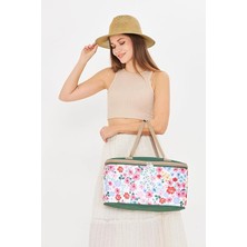 22 Litre Piknik/kamp Çantası Sepeti. Termal Termos Çanta (Sıcak-Soğuk Koruma Sağlar) Flower