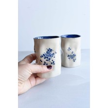 Blue Blossom Serisi, Kulpsuz Dalgali Form Mug