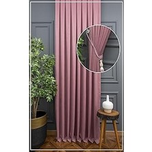 SHC4200 Ev Depo Gül Kurusu Düz Renk Pilesiz Fon Perde Ekstraforlu Düz Dikim Tek Kanat Evdadaglkrs