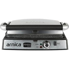 Tostit Maxi Inox Granit Izgaralı Tost Makinesi, 2000 W, Paslanmaz Çelik, Aynı Anda 6 Tost, Gri