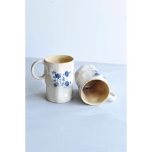 Blue Blossom Serisi, Kulplu Dalgali Form Mug