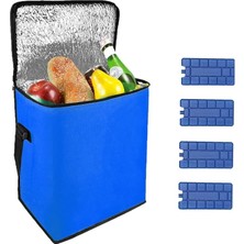 Termos Çanta 21 Lt Soğuk Sıcak Yalıtımlı Araç Oto Piknik Kamp Plaj Omuz Çantası ve 4 Buz Kaseti