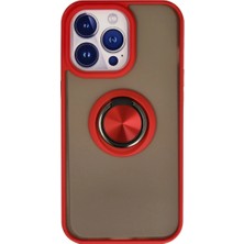 xirshop Iphone 13 Pro Max Kılıf Montreal Yüzüklü Silikon Kapak - Kırmızı