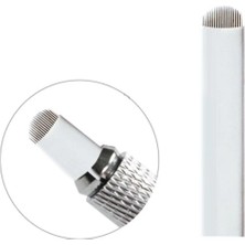 18 Pin U Microblading Iğnesi 18 Numara Iğne Beyaz Blades 10 Adet