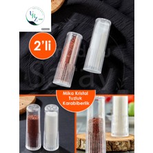 Feyza Design 2'li Şeffaf Çizgili Melony Akrilik Tuzluk Biberlik Seti