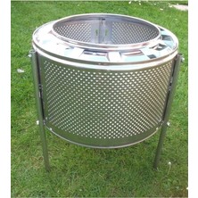 Sokak Sobası Dış Mekan Mangal Bahçe Soba Kazanlı Krom Barbekü Ayaklı Soba Ateş Çukuru