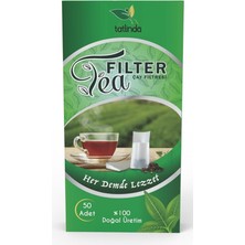 Filter Tea 50'li Büyük Boy L Doğal Ağaç Liflerinden Üretilmiş Çay Filtresi Demleme Poşeti (200 Adet)