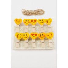 Zero Land Nrzsnt 10 Adet Kalp Emoji Süs Mandal - Sarı