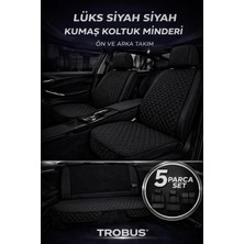 Trobus Renault Laguna 1 ve 2 (Sedan) 1994–2006 Uyumlu Kumaş Koltuk Minderi Kapitone Desen Terletmez Beşli Siyah