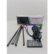  12 led'li ayak altı led lamba kumandalı sese duyarlı çakmaklık girişli rgb araç ıçi aydınlatma