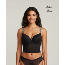 Intive Lingerie Intive 'vs Logolu' Premium Taşlı Askılı Balenli Double Push-Uplı Korse Detaylı Ithal Sütyen Büstiyer