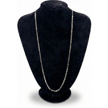 Pangu Gümüş Renkli Yassı Model Zincir Kolye