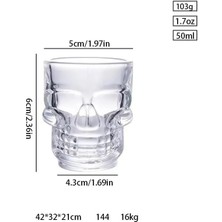 Kuru Kafa Shot Bardağı Shot Bardak Tekila Bardağı Kuru Kafa Tasarımlı Dayanıklı Sunum Kokteyl Bardağı