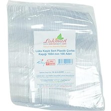 Lokmanavm Lüks Kaşık Sert Plastik Çorba Kaşığı 1654 mm Şeffaf 100 Adet 1 Paket