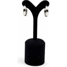 Pangu Gümüş Renk Orta Boy Çelik Kalın Halka Küpe