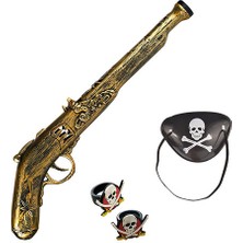 DS LLC Oyuncak Korsan Tabancası Korsan Maskesi ve 2 Adet Korsan Yüzüğü Seti (4887)