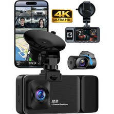 Sonreir X18 Premium 3 Lens Araç İçi Kamera WiFi GPS 4K Ultra HD  Ön Arka İç Kamera Gece Görüşü Park Modu DVR
