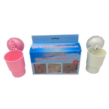 Go İthalat Vantuzlu Plastik 2 Parça  Çok Amaçlı Bardaklık (5517)