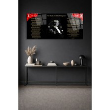 Olinpa Kırılmaz Cam Duvar Saati , Hem Tablo Hem Saat Atatürk Tasarım Ev Ofis Hediyesi