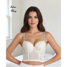 Intive Lingerie Intive 'vs Logolu' Premium Taşlı Askılı Balenli Double Push-Uplı Korse Detaylı Ithal Sütyen Büstiyer