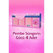 PC Premium Center Pembe Süngerin Gücü – 4 Adet Premium Bulaşık Süngeri