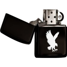 Feyza Design Şık Siyah Metal Benzinli Çakmak, Modern ve Dayanıklı Tasarım