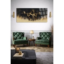 Olinpa Kırılmaz Cam Duvar Saati , Hem Tablo Hem Saat Spor Salonu Gym Tasarım Ev Ofis Hediyesi