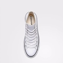Converse Chuck Taylor All Star Lift Hi Deri Beyaz Sneaker Kalın Kauçuk Taban ile Konfor