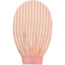 Skygo Let'scrub Premium Ekru Zebra Banyo Duş Kesesi Peeling ELDIVENI%100 Floş Ipek Normal Ciltler Için