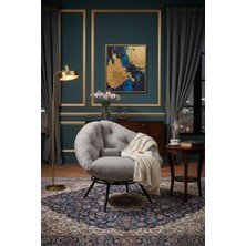 AVYNA Lüks Tekli Koltuk Berjer, Tv & Dinlenme Koltuğu | Gri Yastıklı & Minderli - Milano Tasarım