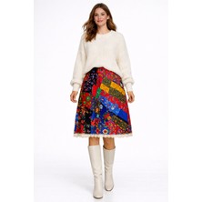 Tosbik Otantik Tosbikotantik Kişiye Özel Tasarım Midi Patchwork Pazen Etek