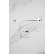 Feyza Design Krom Uzun Havluluk ve Peçetelik Seti, Modern Banyo Aksesuarları