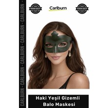 Carlburn #balomakesi Haki Yeşil Masquerade Şıklık Gizem Balo Davet Parti Zarif Kostüm Balo Maskesi