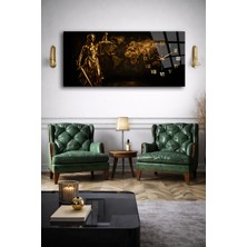 Olinpa Kırılmaz Cam Duvar Saati , Hem Tablo Hem Saat Adalet Terazisi Tasarım Ev Ofis Hediyesi