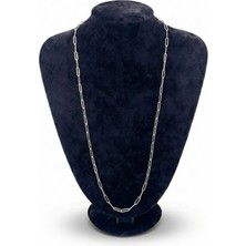 Pangu Gümüş Renk Ataş Model Çelik Zincir Kolye