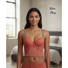 Intive Lingerie Intive 'vs Logolu' Premium Taşlı Askılı Balenli Double Push-Uplı Korse Detaylı Ithal Sütyen Büstiyer