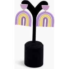 Pangu Pastel Gökkuşağı Formlu Akrilik Sallantılı Bijuteri Küpe