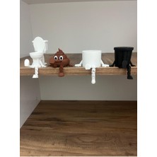 Feyza Design Renkli Modern Banyo Figürleri Seti – 4 Parça, Eğlenceli Dekorasyon