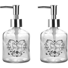 Feyza Design Cam Sıvı Sabunluk Iki Adet Kalpli Model 300ML, Şık ve Kullanışlı Tasarım